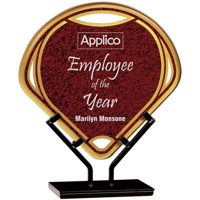 9½" Red Infinity Fan Acrylic Award w/Iron Stand