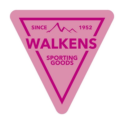 Triangle Sticker | 5" x 5" | White Vinyl | Ultra Removable Adh Back | Screen