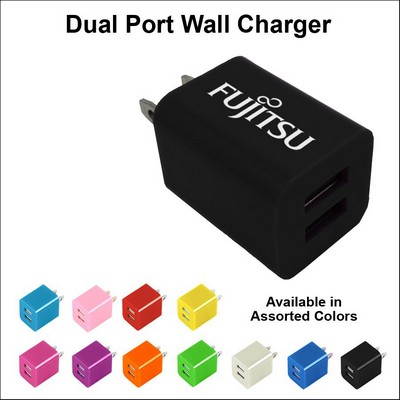 Dual USB 2 Port Wall Charger Black