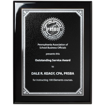 Ebony Piano Finish Plaque, 9x12"