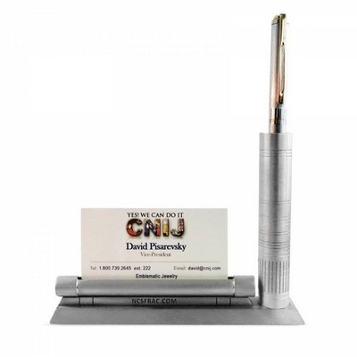 Metal 3D Figurine Pen & Business Card Holder