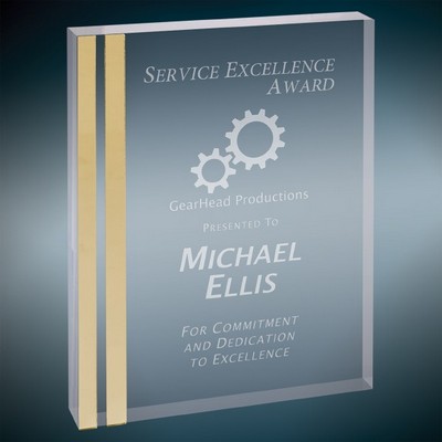 Gold Edge Rectangle Acrylic Award, 4" x 6"