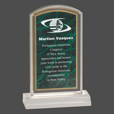 Green Marbleized Acrylic Award w/5" Base
