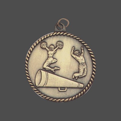 Gold Cheer High Relief Medal (2")