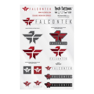 Tech Tattoo™ | Custom Shapes | 7" x 11" Sheet | Frosty Clear