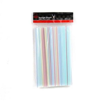 Straight Straws - 150 pack, Assorted Colors (Case of 48)