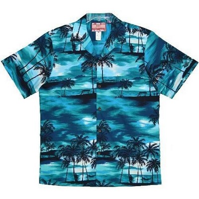 Hawaiian Shirt (DEEP INVENTORY)- 100% Cotton Poplin Tropical Print w/ Coconut Buttons (S-4XL)