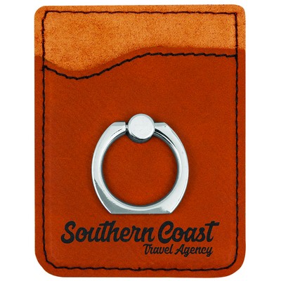 Rawhide Leatherette Phone Wallet w/Ring