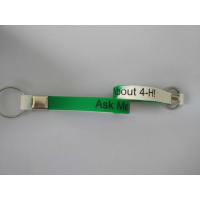 1/2" Figured Silicone Wristband Keychain