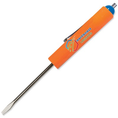 Jumbo Pocket Screwdriver - Fixed 1/8" Flat Tip Blade w/Magnet Top