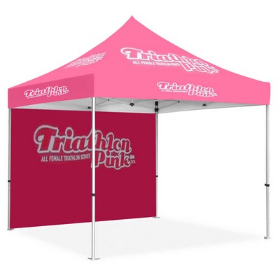 13x13' Standard Hex Aluminum Frame (50mm post, 2.0mm gauge) w Dye Sublimation Canopy + Full Wall