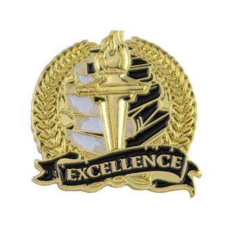 Bright Gold Academic Excellence Lapel Pin (1-1/8")
