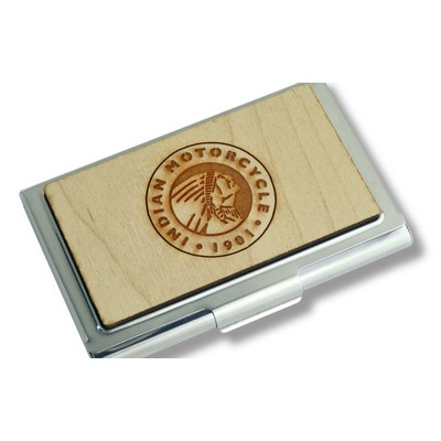 Business Card Holder w/Wood Inlay