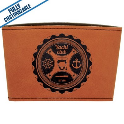 Saddle Brown/Black Leatherette Mug Sleeve