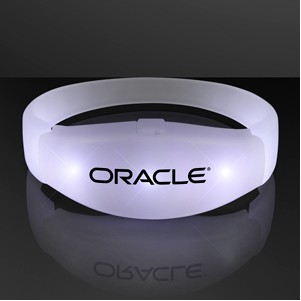 White LED Steady Illumination Stretch Bracelet - PRINTED