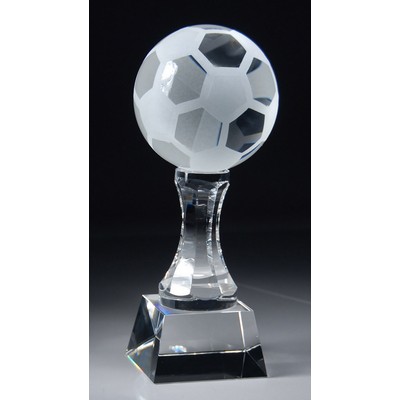 Crystal Soccer Award on Pedestal Base (10"H)