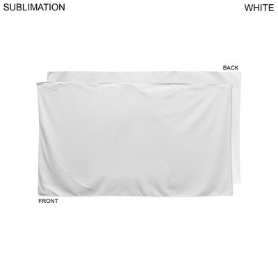Plush and Soft Velour Terry Cotton Blend White Beach Towel, (35"x60"), Blank Only