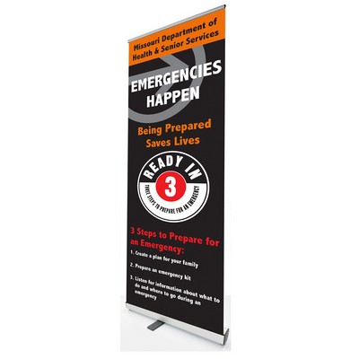 Standem 33 Poly Film Retractable Banner - Full Color, Silver Stand