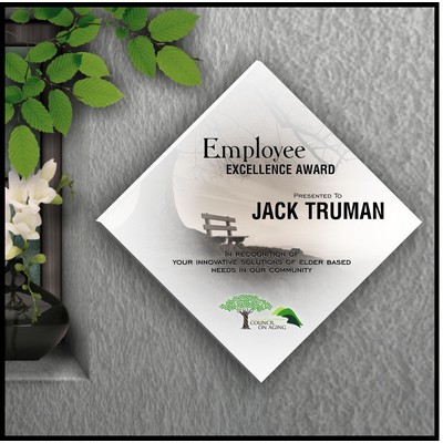 14" Diamond White Acrylic Plaque