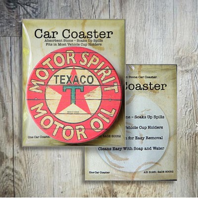 Single Packaged Absorbent Stone Car Coaster (2.5" Diameter) - Full Bleed Print