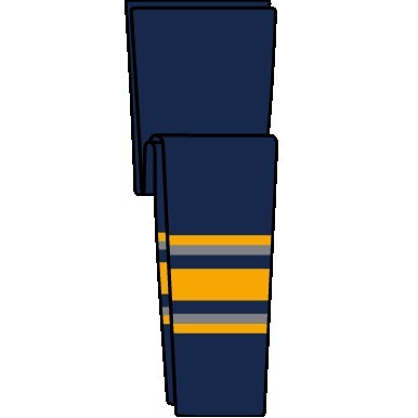 Buffalo Pro Series Blue Road Socks w/Gold & Gray Stripes