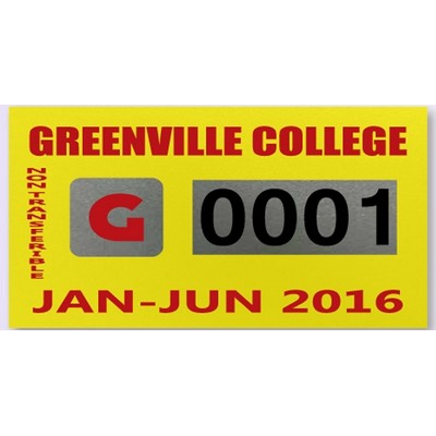 Custom Reflective Parking Permit Decal (4¼" x 2¼")