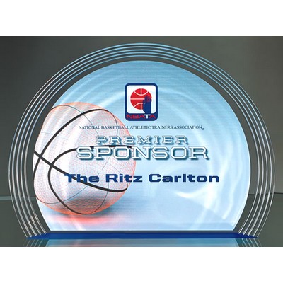 Multi Grooved Oval Acrylic with Blue Bottom