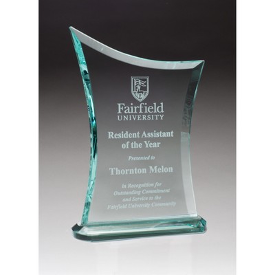 Contemporary Jade Glass Award with Oval-Shaped Base (5.125" x 7.75")