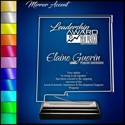 7" New Mexico Clear Acrylic Award with Mirror Accent
