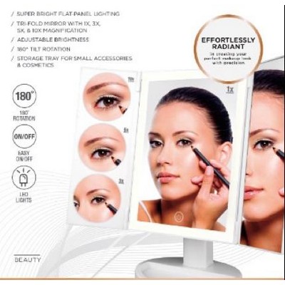 Vivitar® 24 LED Light Up Tri-Fold White Mirror