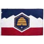 Utah Indoor Parade Flag w/Pole Hem And Fringe (4'x6')