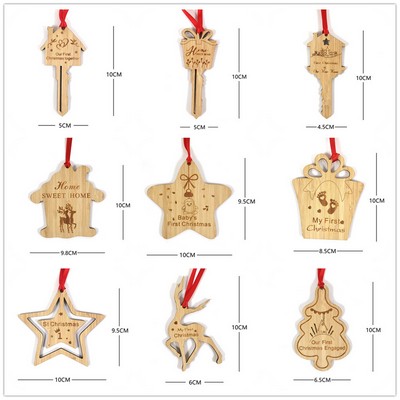 3mm Bamboo Christmas Tree Ornaments With Custom Shape