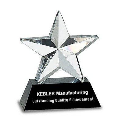 Crystal Star Award, 6"H