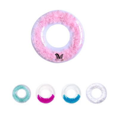 Transparent Tubes Swim Rings with Feather Inflatable Water