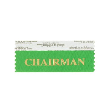 Chairman Stk A Rbn Green Ribbon Gold Imprint