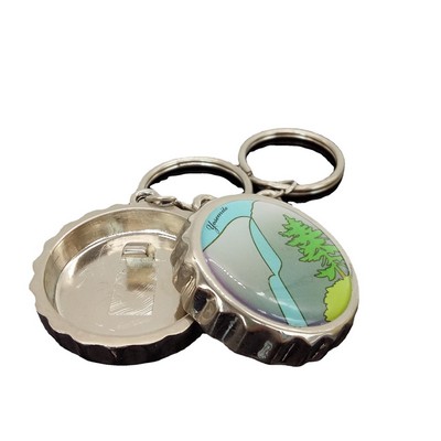 Beer Bottle Cap Shaped Opener Keychain