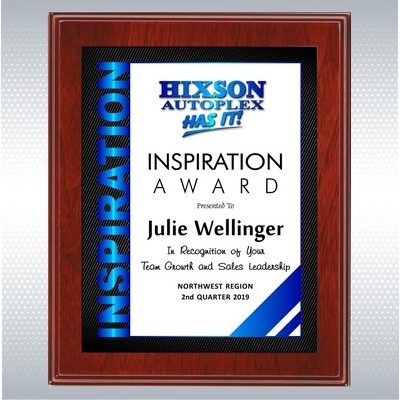 Mahogany Finish Wood Plaque w/Sublimated Plate (10.5" x 13")