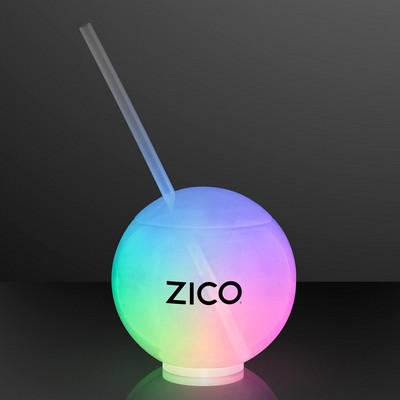 Glow Ball Light Up Tumbler with Straw, Deluxe Base - PRINTED