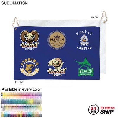 24 Hr Express Ship - Colored Velour Terry Cotton Blend Golf Towel, Finished size 12x18