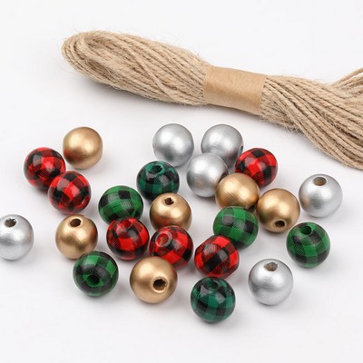 200 Piece Wooden Beads for DIY Crafts with Rope
