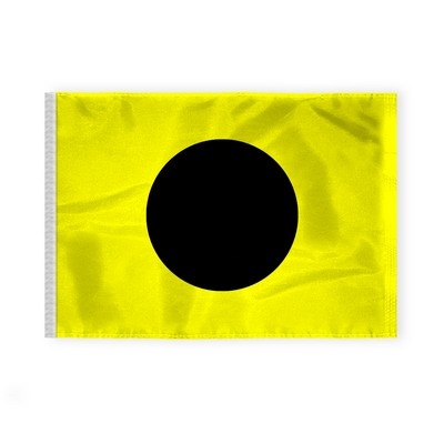 2.5'x3.3' 1ply Nylon Yellow with Black ball Beach Safety Flag with Sleeve – Sewn