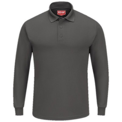 Red Kap™ Men's Performance Knit® Long Sleeve Core Polo - Charcoal Gray