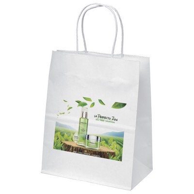 Mini - White Shopper - Chromatic (8" x 4 1/2" x 10 3/4")