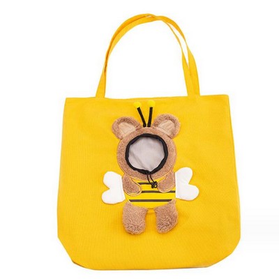 Cat Carrying Tote Bag with Bee Design