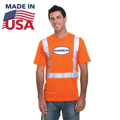 High Vis USA-Made 100% Polyester Class 2 Safety T-Shirt