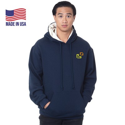 Made in USA 100% Pre-Shrunk Heavy Thermal Lined Hooded Pullover