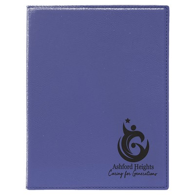 Portfolio with Notepad, Purple Faux Leather, 7" x 9"