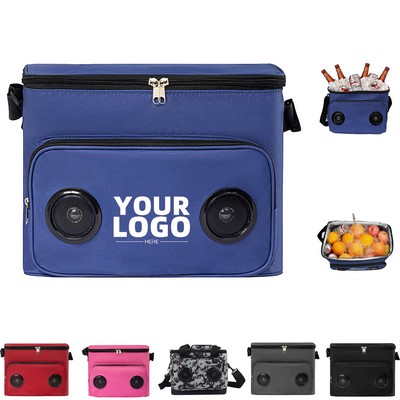Soft Cooler Bag w/Built-in Rechargeable Wireless Bluetooth Speakers