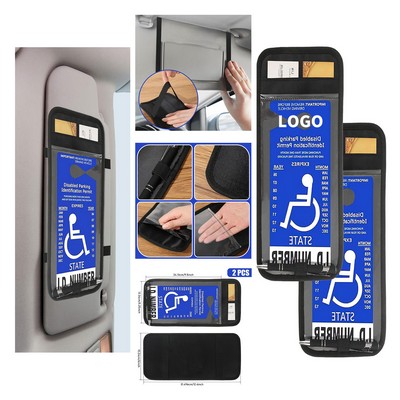 12.4" x 6" Handicap Placard Holder for Auto with Organizer Pockets