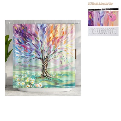 Full-color Printed Polyester Shower Curtain